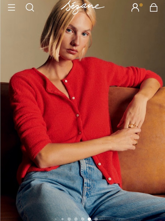 Sezane Sweaters - Sezane Gaspard Cardigan in red